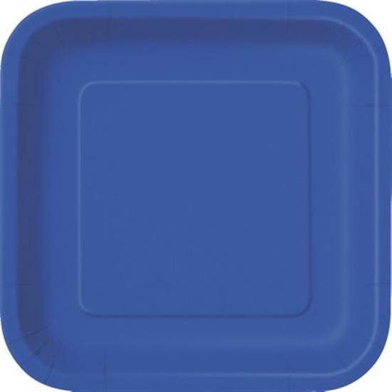Piatto Carta Quadrato 18 Cm Blu Cobalto