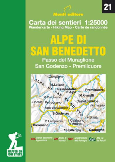 Alpe di San Benedetto. Passo del Muraglione-San Godenzo-Premilcuore. Carta dei sentieri 1:25000