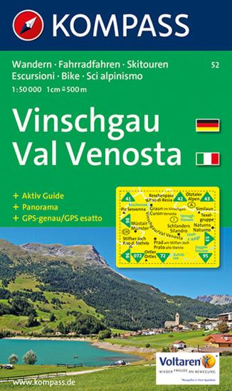 Carta escursionistica n. 52. Val Venosta 1:50.000. Adatto a GPS. Digital map. DVD-ROM