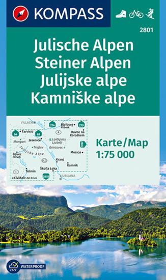 Carta escursionistica n. 2801. Julische Alpen, Julijske alpe-Steiner alpen, Kamniske alpe 1:75.000