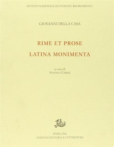 Rime Et Prose. Latina Monimenta