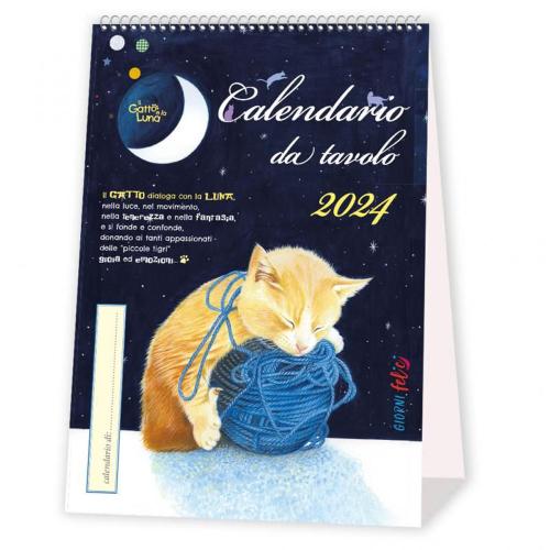 Calendari Da Tavolo 2024. Il Gatto E La Luna