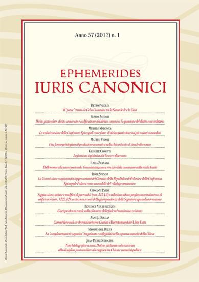 Ephemerides Iuris canonici (2017). Vol. 1
