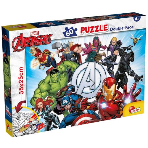 Marvel: Lisciani - Puzzle Doubleface M-plus 60 Avengers