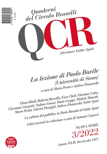 Qcr. Quaderni Del Circolo Rosselli (2022). Vol. 3