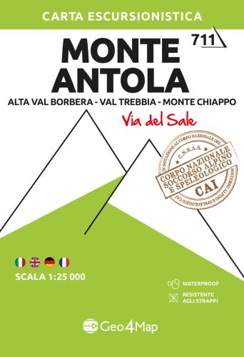 Monte Antola. Alta Val Borbera, Val Trebbia, Monte Chiappo. Carta Escursionistica 1:25.000