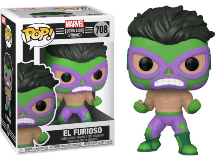 Marvel: Funko Pop! - Lucha Libre Edition - El Furioso (Hulk) (Bobble-Head) (Vinyl Figure 708)