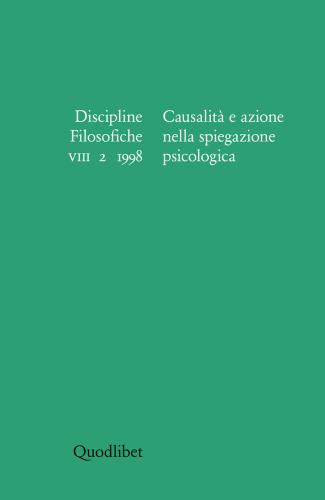 Discipline Filosofiche (1998) (2). Causalit E Azione Nella Spiegazione Psicologica