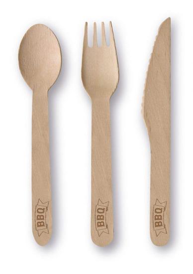 Amscan: Wooden Cutlery Bbq Party 24 Pieces
