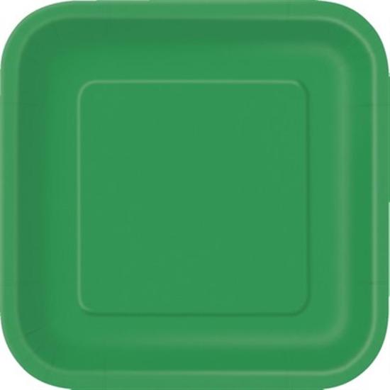 14 Emerald Green 9In Square Pl Sup Qs. Piatto Carta Quadrato 23 Cm Verde Smeraldo