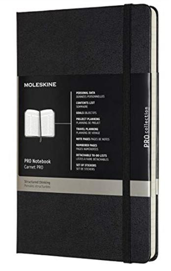 Moleskine Pro Notebook, Taccuino Professionale da Ufficio, Copertina Rigida, Large, Colore Nero
