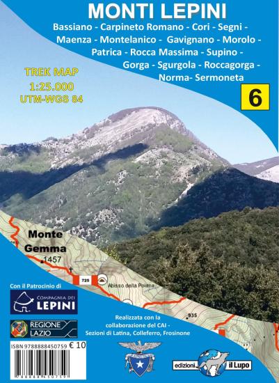 Monti Lepini. Carta escursionistica 1:25.000