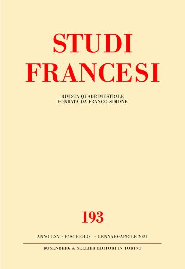 Studi francesi. Vol. 193
