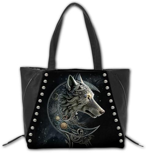Spiral - Celtic Wolf - Tote Bag - Top Quality Pu Leather Studded