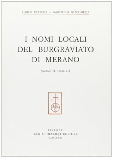 I nomi locali del burgraviato di Merano. Vol. 2-3