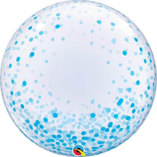 Palloncino Bubble 61 Cm Blue Confetti Dots Q