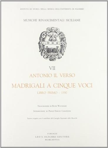 Madrigali A Cinque Voci. Libro Primo (1590)