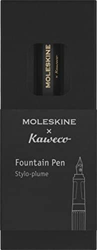 Moleskine X Kaweko, Penna Stilografica In Plastica Abs, M Placcato In Oro Cartuccia D'inchiostro Blu Inclusa, Nero