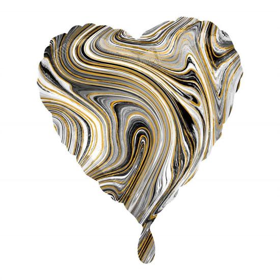 Anagram: Standard Marblez Black Heart Foil Balloon S S18 Q