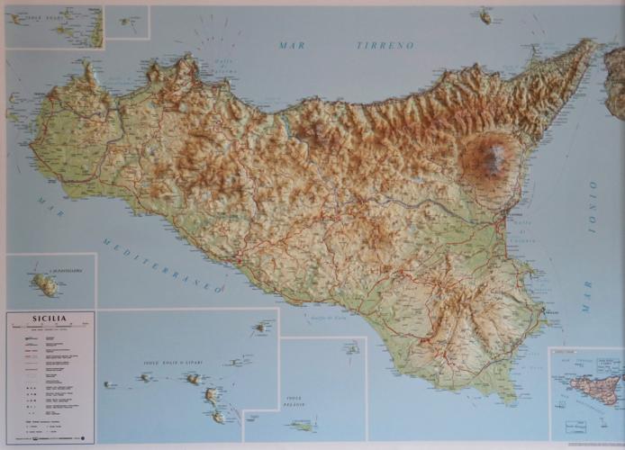 Sicilia 1:350.000 (carta In Rilievo Senza Cornice)
