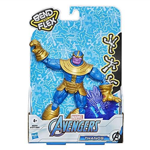 Hasbro Avengers-marvel Bend And Flex, Action Figure Flessibile Di Thanos Da 15 Cm, Include L'accessorio Blast, Dai 6 Anni In Su, E83445x2