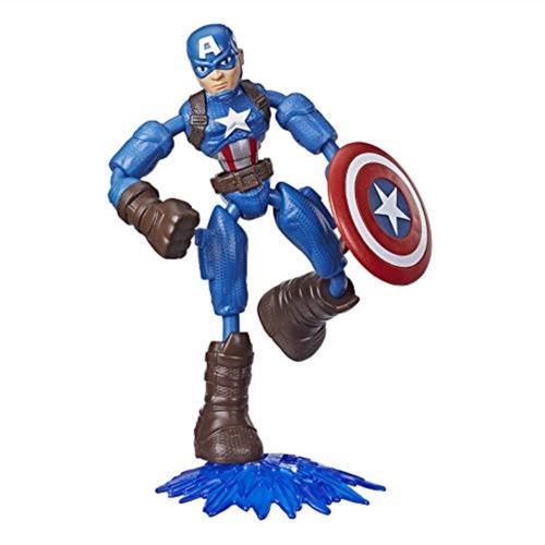 Hasbro Avengers Bend And Flex, Action Figure Flessibile Di Capitan America Da 15 Cm, Include L'accessorio Blast, Dai 6 Anni In Su, E78695x2